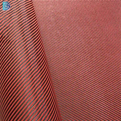 China-Fabrik-heißer Verkaufs-roter schwarzer Stoff-bunter einfacher Twill-Kohlenstoff-Aramidfaser-Gewebegebrauch für Uav-Gestell